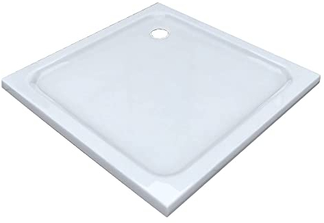 PEB Box Doccia Serie Ultra Sottile (Quadrato CM 70 X 70) in Resina, Vetro Chiaro, Opaco, Minimalista