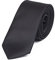 DWOY Herren Krawatte Solid Color Satin Schmale Herren Krawatte 6 cm (Schwarz)