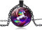 Yienate Longue chaîne Collier en pierre précieuse Collier en pierre de verre Colliers créatifs Licorne Pendentif Vintage Ambre Collier Pull Chaîne pour femmes et filles