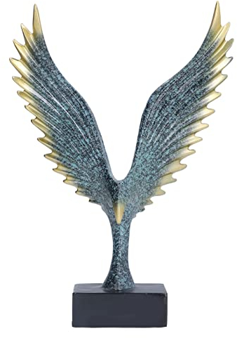 Nordic Wing Statue Harz Minimalistische Figuren Abstrakte Skulptur Schreibtisch Tischskulptur Statue Ornamente Moderne Wohnzimmerdekoration Desktop Abstraktes Kunsthandwerk(Champagnerblau)