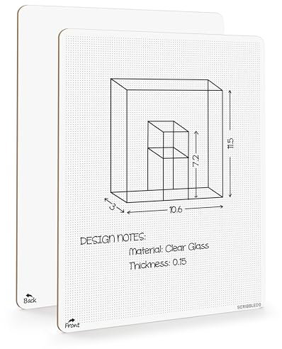 Scribbledo Dotted Whiteboard, trocken abwischbar, 22,9 x 30,5 cm, Bullet Dot Grid Papier für Zuhause, Schule, Klassenzimmer, Kinder und Studenten, tragbares Punktraster für Notizen, Zeichnen, Grafiken