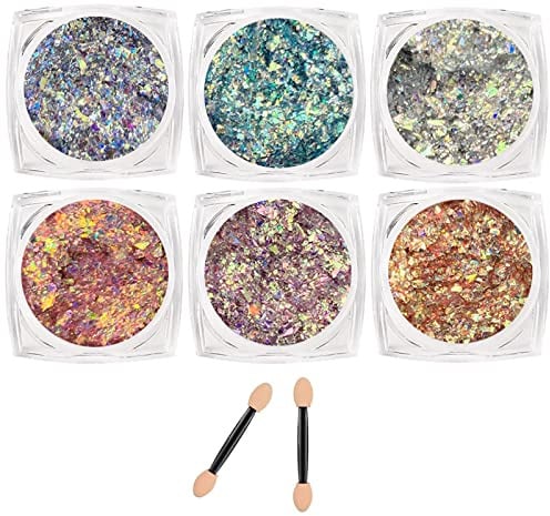 6 Farben Glitzer Make Up füR Gesicht KöRper und Haare KöRper Glitzer Sequin füR Musik Festival Masquerade Party Clubs