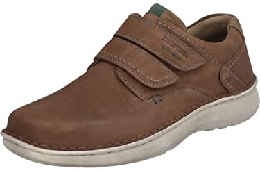 Josef Seibel Herren Kletthalbschuhe Alan 02,Weite K (Extra weit),Wechselfußbett,Klettschuhe,Strassenschuhe,Sneaker,Braun (Tabak-Kombi),42 EU