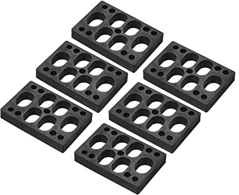 PATIKIL 12mm (0,47) Patineta Elevadores Almohadilla, 4 Paquetes Plástico Longboard Elevadores Almohadilla Ángulo Cuña Choque Almohadillas para Patineta Cuerpo, Negro