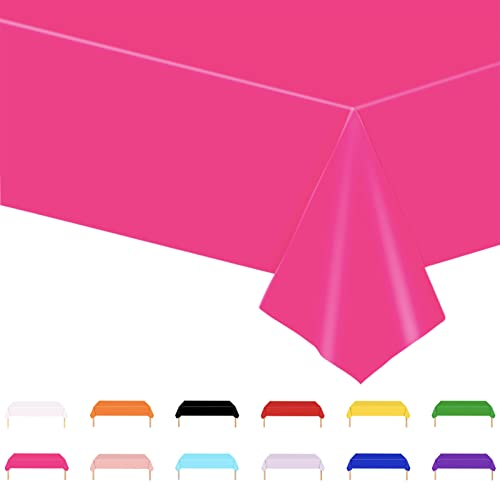 Tischdecke Rosa Rosa,137x274cm Einweg Tischdecke Tischtuch Plastiktischdecke,Tischtuch Rechteckige Tischabdeckung Gartentischdecke Outdoor Table Cloth für Gastronomie,Party,Hochzeiten oder Haushalt