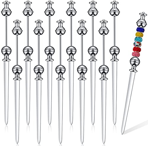 Outus Brieföffner aus Metall, mit Perlen, Umschlagmesser, Perlenöffner, Edelstahl-Schalter für Geschenk, Büro, Zuhause, Heimwerkerbedarf (Silber), 12 Stück