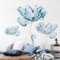 Runtoo Adesivi Murali Fiori Blu Grandi Adesivi da Parete Papaveri Floreali Decorazioni Muro Camera da Letto Cameretta Bimba Bagno