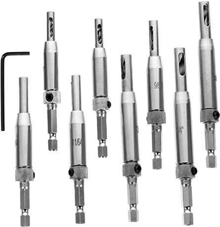YARNOW 8pièces Set De Forets à Charnière Avec Outil De Positionnement Pour Perçage Précis Pour Portes Fenêtres Et Meubles