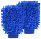 Sibba Lot de 2 Gants Toilette en Microfibre pour Nettoyage Voiture Brosse Nettoyage Roue Gant Nettoyage à Long Manche éPonge Nettoyage Intérieur Séchage Rayures Shampooing Lingettes Tissées (Bleu)