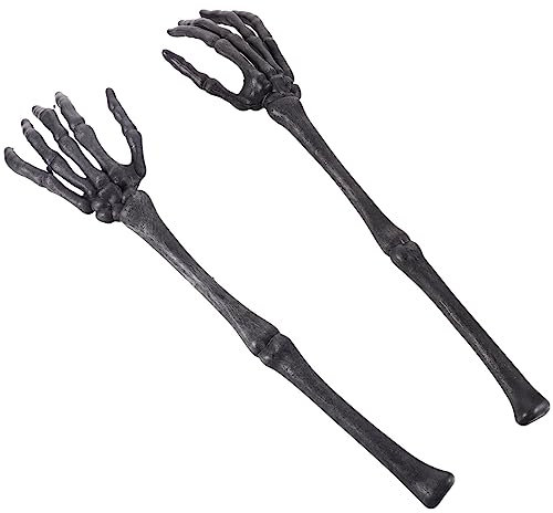 ABOOFAN Skeleton Hands Stake Halloween Plastic Skeleton Hand Arm Life Size for Halloween Themed Party Decoration Props Salad Tongs s