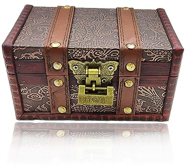 Coffre Au Trésor En Bois Vintage,Coffre Au Trésor Avec Serrure Vintage,Coffres Au Trésor En Bois Avec Serrure,Tirelire En Bois De Style Rétro,Pour Enfants Et Adultes Pour Le Stockage Et La Décoration