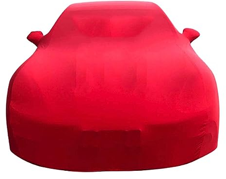 Auto Abdeckung für Porsche 911 Dakar / GT3 / GT3 RS/Sport Classic (992), Elastisch Atmungsaktiv Staubschutz Weich Stretch Stoff Autoabdeckung,- Red