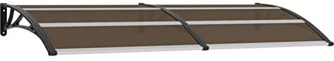 GuyAna Vordach Schwarz 240x100 cm PC Trapezblech Grillpavillon Balkon Markise üBerdachung Terrasse Unterstand Regenschutz Balkon
