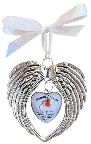 Angel Wings Robins Appear When Loved Ones Are Near Keepsake Christmas Tree Decoration Bauble Gift