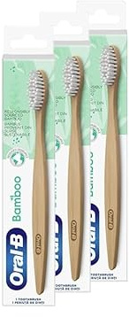 3 x Oral-B Bamboo Handzahnbürste Bambusholz Nachhaltig aus organischen Material