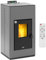 MSW Pelletofen wasserführend (3/4'') 20 kW für 380 m³ / 25 L Wasser 90% Energieeffizienz 22 kg Brennstoffbehälter Verbrennungszeit bis zu 30 h Pellet-Kaminofen Pelletkamin