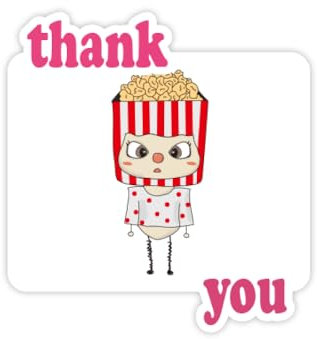 Lebensmittel Popcorn Öl Snack Film Köstliche UU Danke Aufkleber Zitat Dankbar