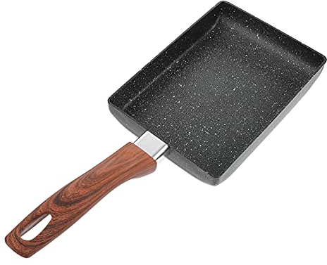 Sartén for tortilla de huevo Sartén antiadherente Sartén Cuadrada de aluminio Sartén for bistec Sartén for tocino Cocina Parrilla Utensilios de cocina for bistec Pescado Barbacoa Wok