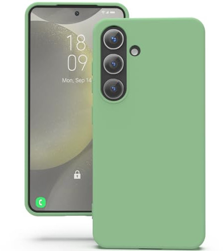 YATWIN für Samsung Galaxy S24 5G Hülle, Premium Silikon Handyhülle mit Kameraschutz, Seidig-Weicher Berühren Ultra Dünne Stoßfeste Kratzfeste Schutzhülle, Mintgrün
