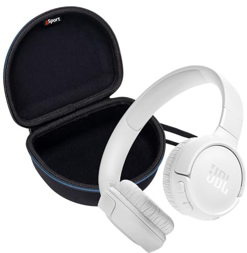 JBL Tune 520BT Casque Bluetooth sans fil avec étui en EVA gSport (Blanc)