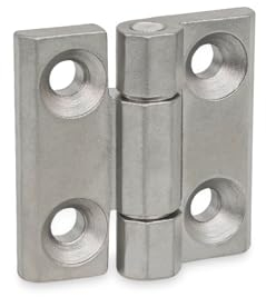 Ganter Normelemente GN 237.3-NI-50-50-A-GS - Cerniera per carichi pesanti in acciaio inox NI, argento, 50 x 50 mm