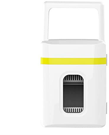 10L Mini Fridge For Bedrooms Drinks Cooler & Warmer With Window Portable Cosmetic Refrigerator Cooler & Heats AC+DC Power Compatible Makeup Fridge For Cars, Homes, Offices, And Dorms Space(Yellow)