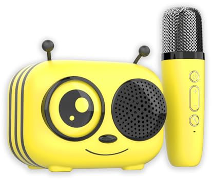CGV | Kit karaoké/Enceinte Bluetooth et Micro sans Fil Maya | Effets Voix Magiques, contrôle des Effets sur Le Micro | Compatible iOS et Androïd | Autonomie 8h, Recharge USB