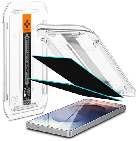 Spigen EZ Fit Sichtschutzfolie [2 Stück] für Samsung Galaxy S25 Ultra | Privacy Schutz, inklusive Installationskit, Kratzfest, Hüllenfreundlich, 9H Härte Folie