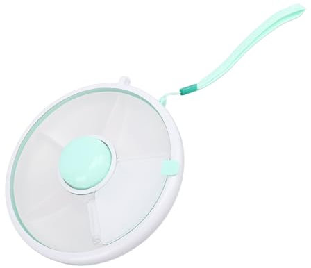 Rotierende Lebensmittelbox für, um 360° Drehbares Snackbündel, Wiederverwendbarer Snackbehälter mit 5-Fach-Spender und Deckel, kein Verschütten, Auslaufsicher (GREEN)