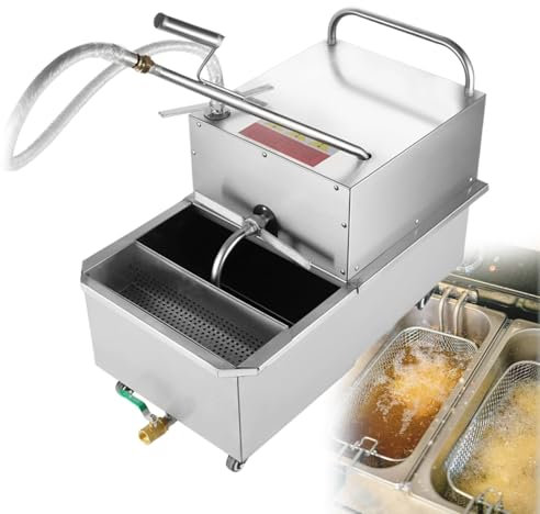 GESAIDES Máquina de Filtrado de Aceite para Freidora 65 L, Filtrado de Aceite Móvil Comercial de Acero Inoxidable 550 W, Carrito de Filtrado de Aceite para Freidora para Supermercado de Restaurantes
