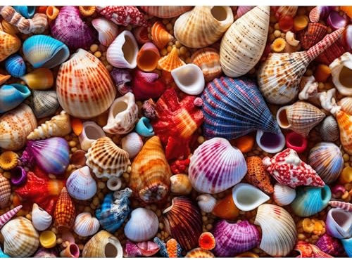 Jigsaw Puzzles for Adults 1000, Puzzles for Adults, Challenging Puzzles, Puzzle Game for The Whole for Women, Gifts for Men, Theme:Colorful Conch