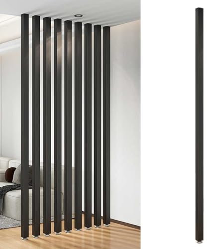 Moderner Wand-Trennwand Trennwandpfosten Raumteiler, Lamellen Sichtschutz Trennwandpfosten mit verstellbaren Füßen, Ohne Bohren Waschraum/Balkon/Treppenhaus/Eingang Dekorsäule Dekorsäule(1 Pack of 1,1
