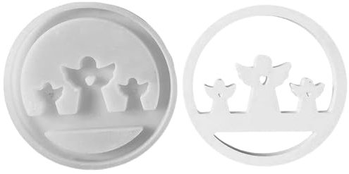 Silikonformen Gießformen Engel, 3D Silikonform Engel Rund, Gießformen Silikon Runder Ring Gipsformen zum Gießen, DIY Gießform Anhänger Giessform Silikon für Handwerk