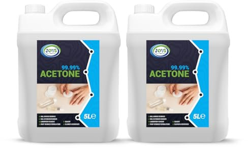 99.99% Pure Acetone 2x 5 Litre | Professional Strength Nail Polish Remover | Acrylic, UV/LED, Nail Glue & Varnish Remover | Salon-Quality, Multi-Purpose Solvent.