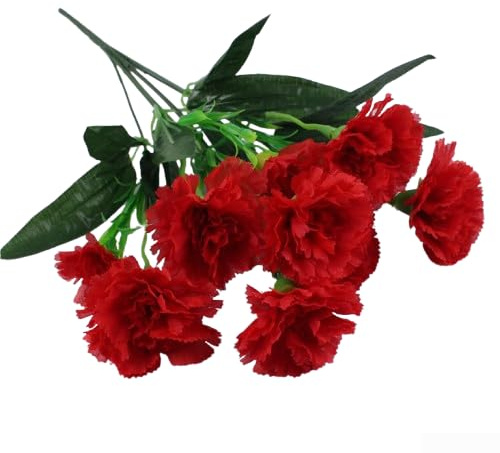 AugustknowU Große Größe 10 Nelken künstliche Blumen rot Bestellhinweis nur Packung + 0,5 Yuan