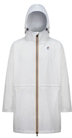 K-Way Cappotto Antivento Lungo Bianco Unisex Le Vrai 3.0 Elysees, bianco, L