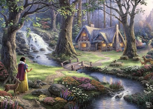 Ceaco - Disney - Thomas Kinkade - Schneewittchen entdeckt die Hütte - 1000-teiliges Puzzle für Erwachsene - Herausforderndes Puzzle perfekt für Spieleabende - Fertige Größe ist 26,5 x 19 cm