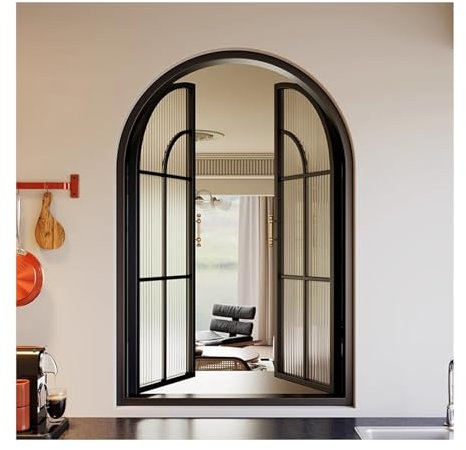 XILYZMO 5 Mm Vidrio Reforzado Ventana Abatible, Ventana Arco Ventana Salida A Medida, Aluminio Doble Hoja Kit Reemplazo Casa Ventanas Corredizas Horizontales con Cerradura(180x90cm/70.9 x35.4in)