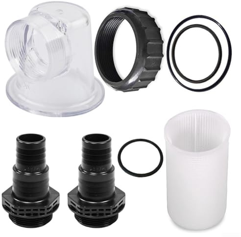 Filteilect Poolpumpe Ersatzteile Set mit transparentem Vorfilterdeckel Saugsieb O-Ring Dichtungen für SPS Serie Umwälzsystem