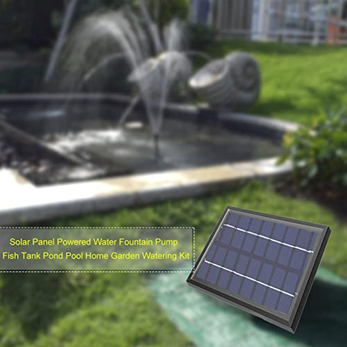 RASTKY Solarpanel-Wasserpumpe, Solar-Brunnenpumpe, Solarbetriebene Wasserbrunnenpumpe, Fischteich, Pool, Hausgarten, Bewässerung mit 9 V, 1,8 W Solarpanel