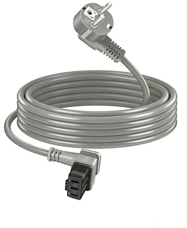 GELRHONG Câble d'alimentation de Rechange pour Lave-Vaisselle - Compatible avec Bosch/Siemens Séries 300/500/800-1.8 m, 10A/250V, 3 x 1.0 mm², Fiche Euro 90° (Gris)