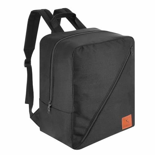 Granori Handgepäck Rucksack 40x30x20 cm Minimalist W6 | Leichter Flugrucksack mit Laptopfach & Trolleyschlaufe | 24L Kabinenrucksack für Flugzeug – passend für Ryanair & Wizz Air (Schwarz)