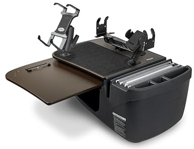 AutoExec GripMaster Car Desk for Your Vehicle Workstation and Mobile Office, Chocolate, with Phone Mount, Printer Stand and Tablet Mount