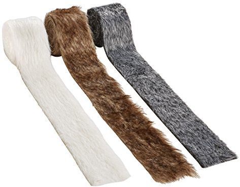 HobbyFun Kunstfellband 6 cm x 1,5 m, Grau