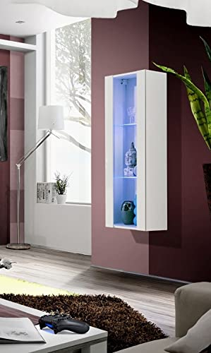 ASM Vitrine mit LED 2 Einlegeböden weiß