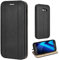 Leaum Galaxy A5 2017 Hülle Handyhülle Lederhülle Flip Case für Samsung Galaxy A5 2017 Schutzhülle Leder (Schwarz)
