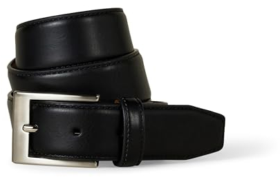 Amazon Essentials Herren Kleidergürtel aus Leder, Schwarz, 85