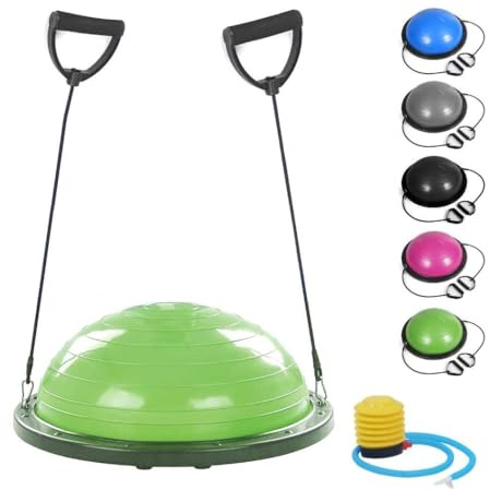 Fitness Balance Ball (Ø 60 cm) | Palla in ABS e PVC | Gymball Training Board Semisfera Cupola | Aumenta Equilibrio Resistenza Forza e Allena il Core