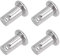 sourcing map 4Stk. Einzelloch Gabelbolzen flacher Kopf 304 Edelstahl Verbindung Scharnierbolzen Stift 6mm X 12mm