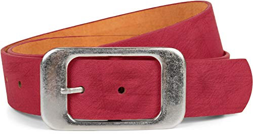styleBREAKER ceinture unisexe unie avec grande boucle rectangulaire, longueur ajustable 03010100, taille:80cm, couleur:Rose